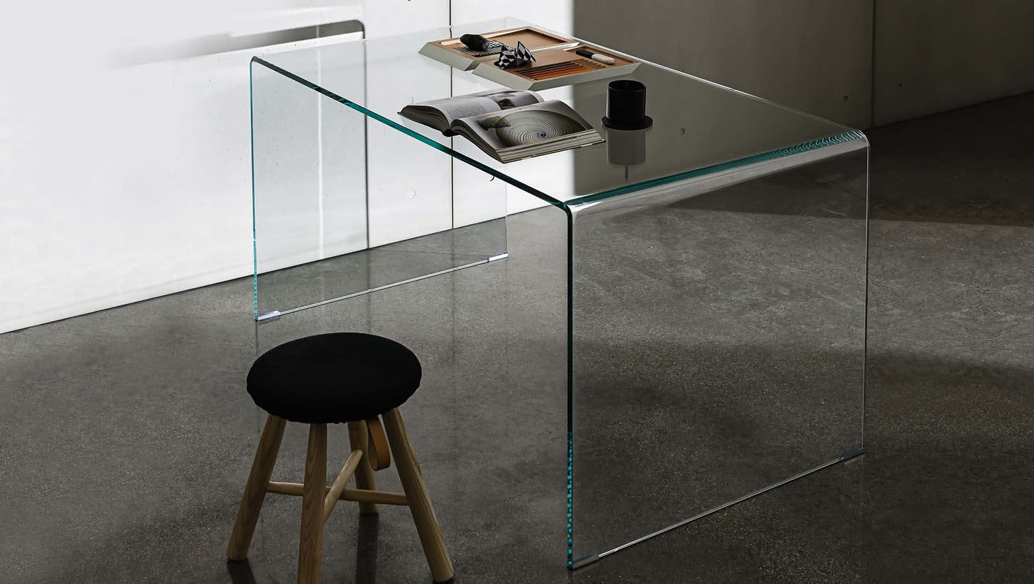 BRIDGE ORDER Work desk in glass
