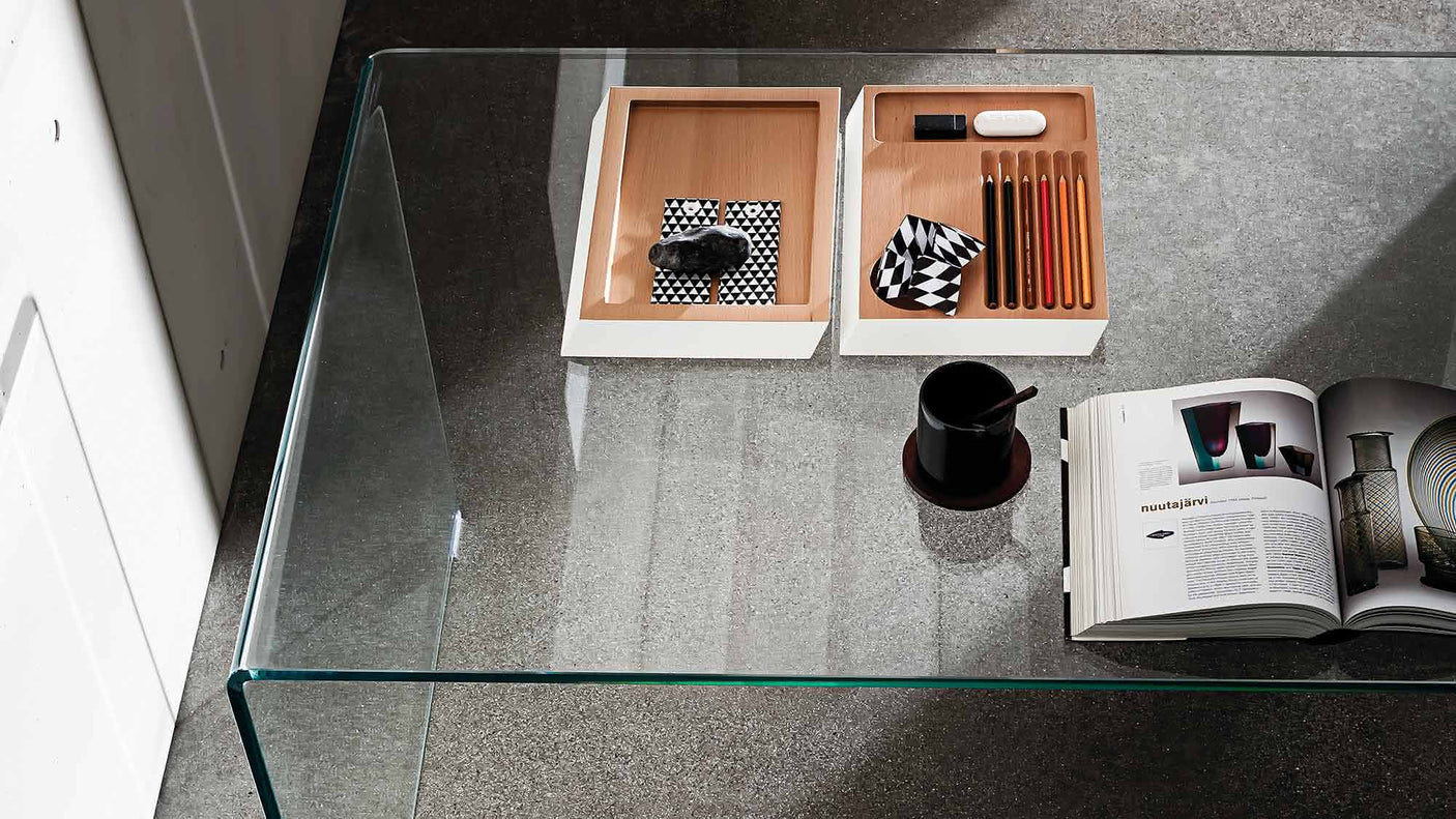 BRIDGE ORDER Work desk in glass