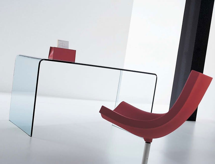 BRIDGE ORDER Work desk in glass