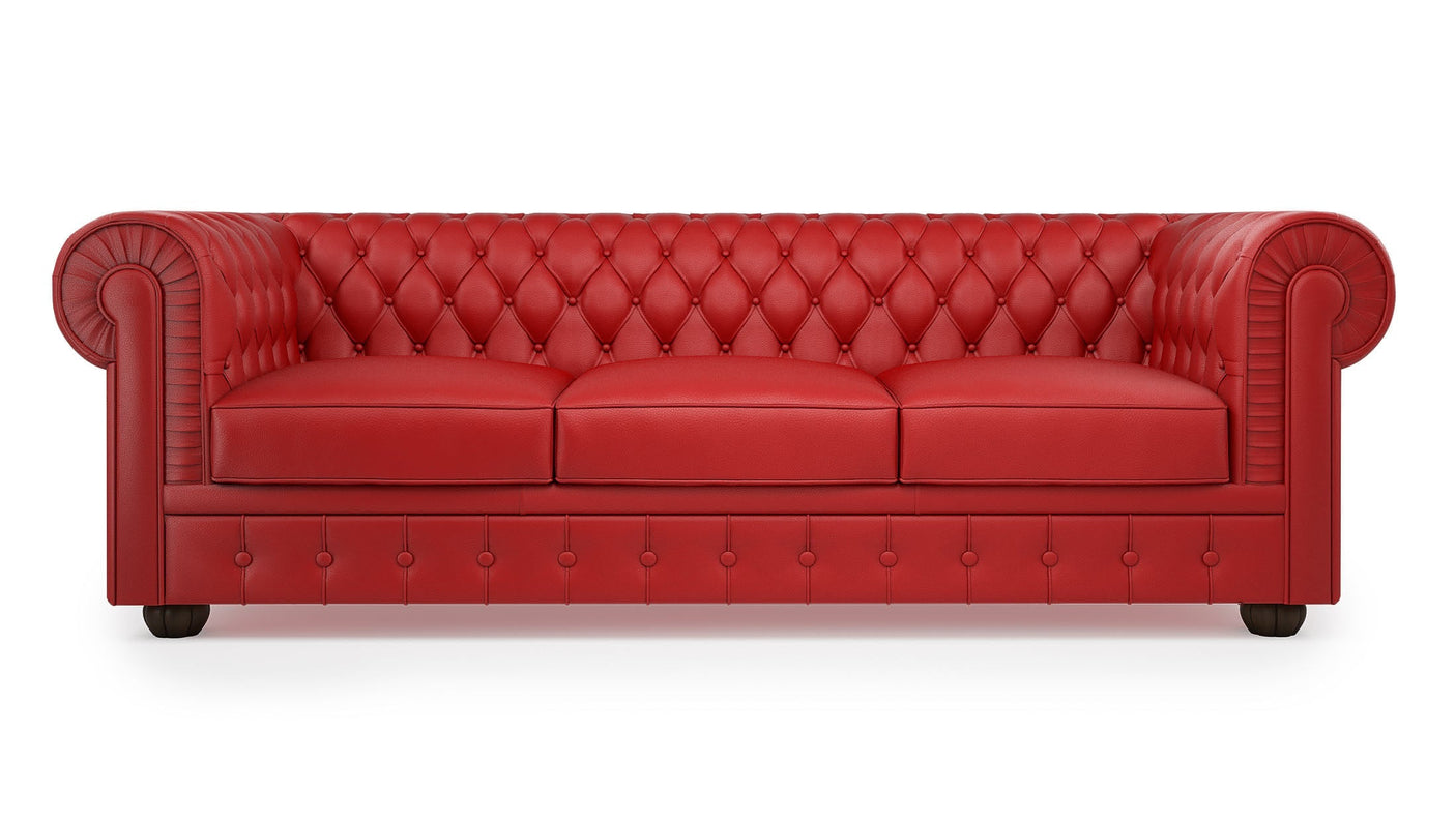Chester 3-sitzer sofa mit leder- oder stoffbezug