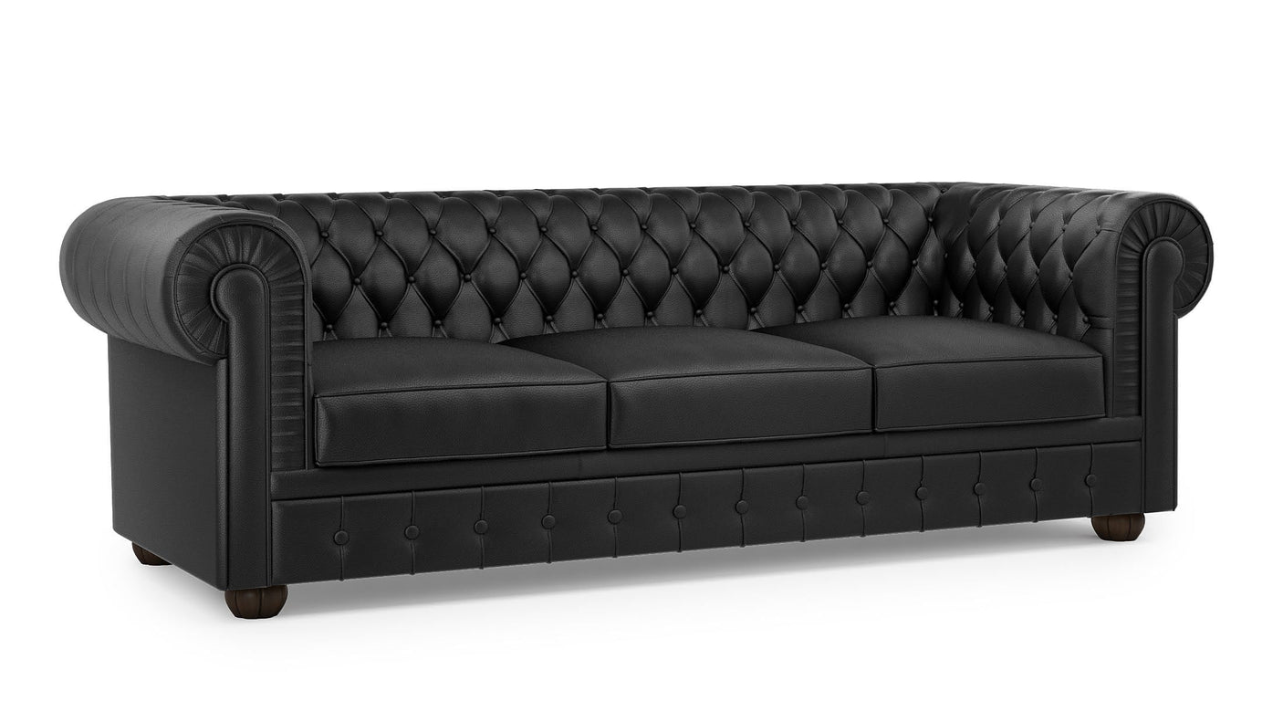 Chester 3-sitzer sofa mit leder- oder stoffbezug