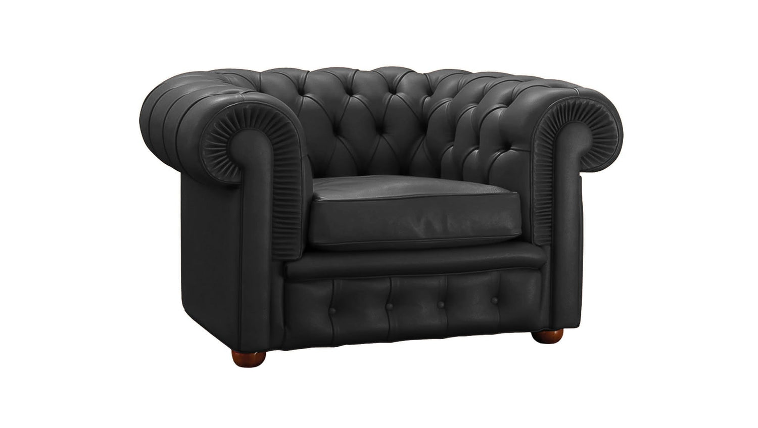 Chester armchair with leather covering classic design