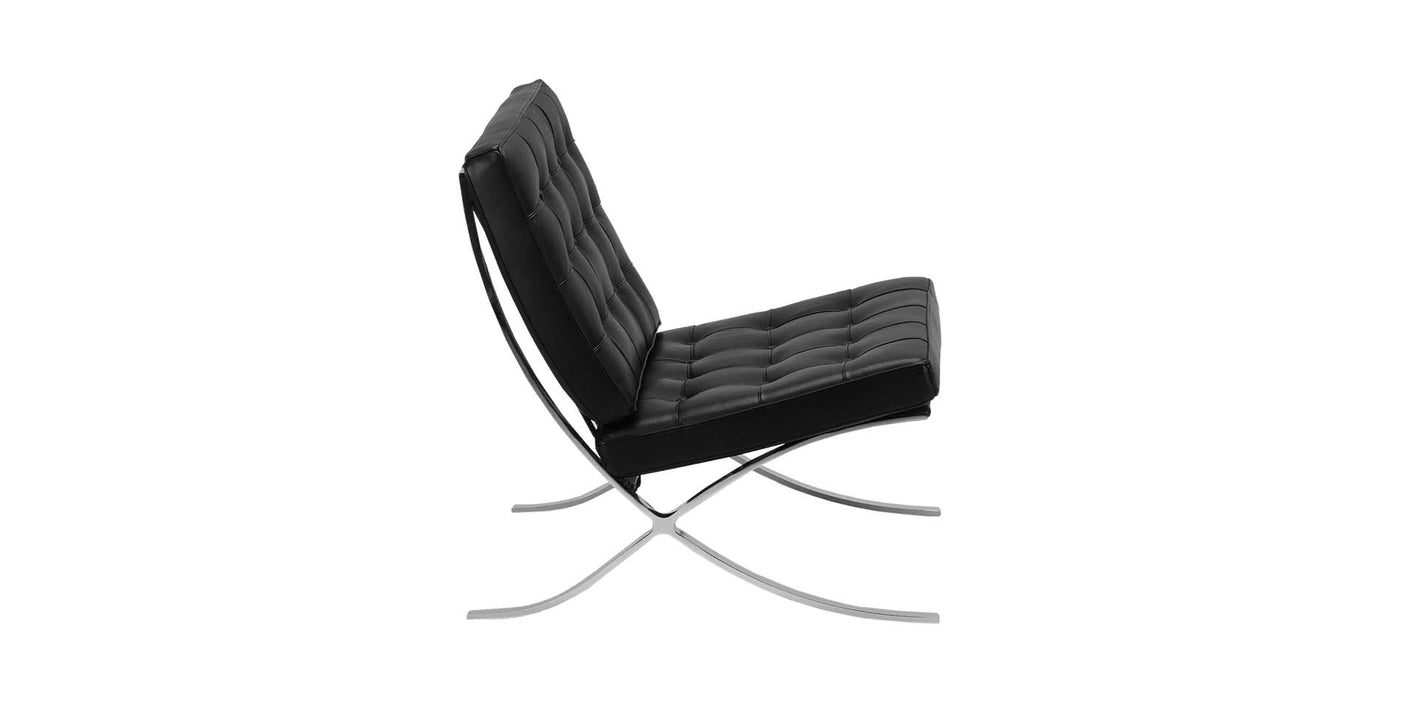 Barcelona armchair with leather or fabric upholstery