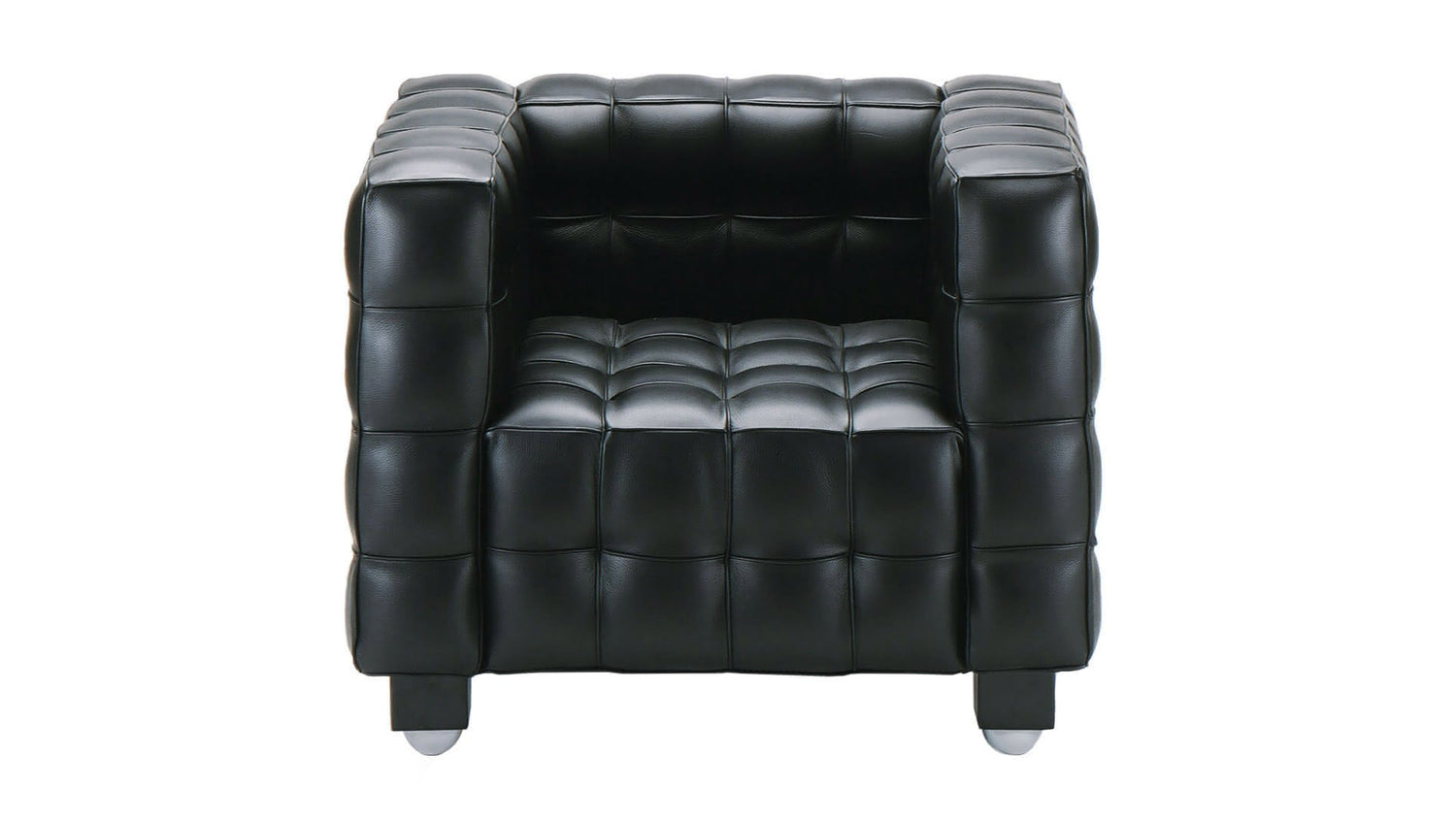 Kubus armchair with leather covering classic design