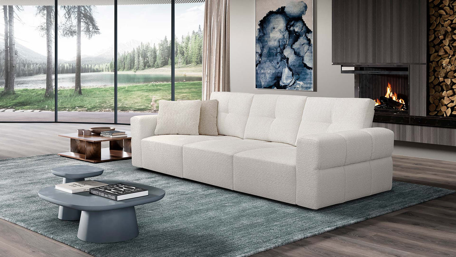Akira canapé modulaire avec dossier coulissant de 266cm