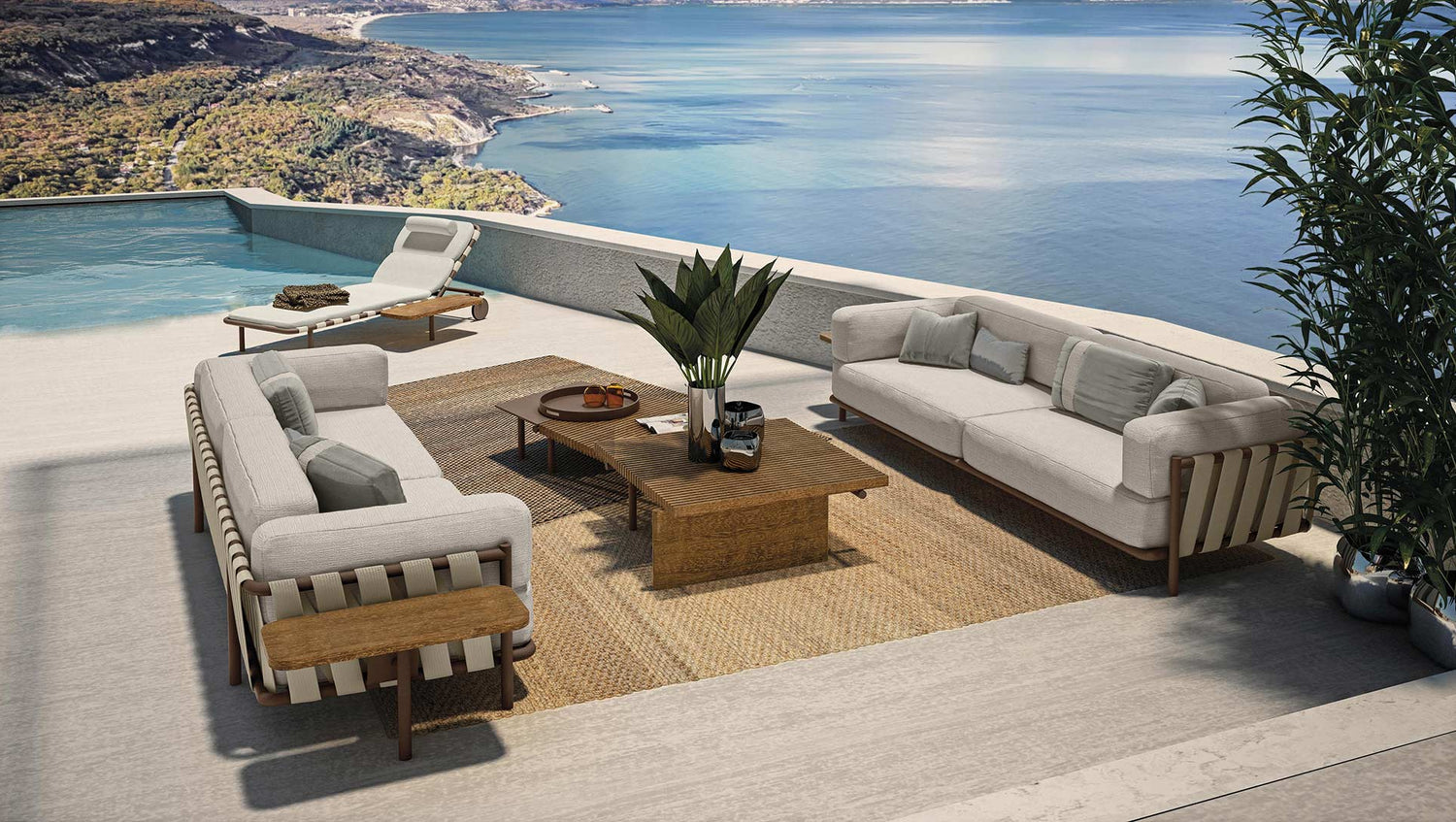 Talamone coffee table for outdoors by Arketipo