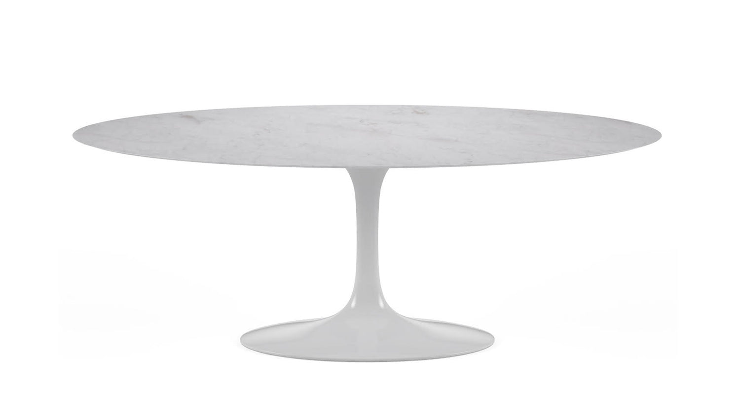 Tulip oval dining table with marble top