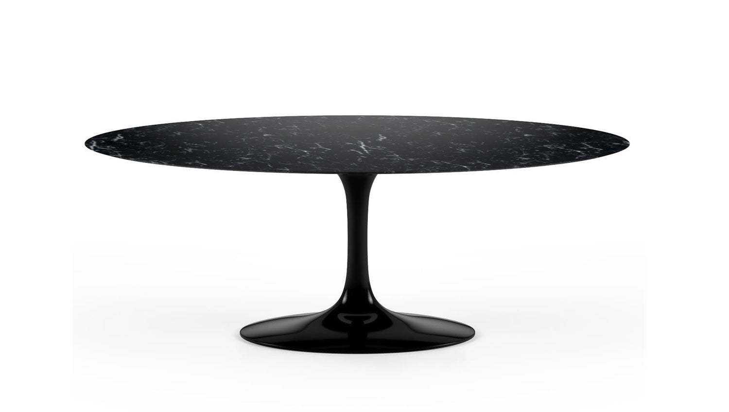Tulip oval dining table with marble top