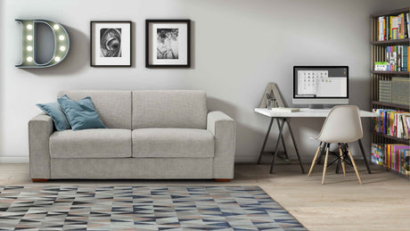DALTON-PIÙ Sofa Bed 2 seater with metal base and double bed