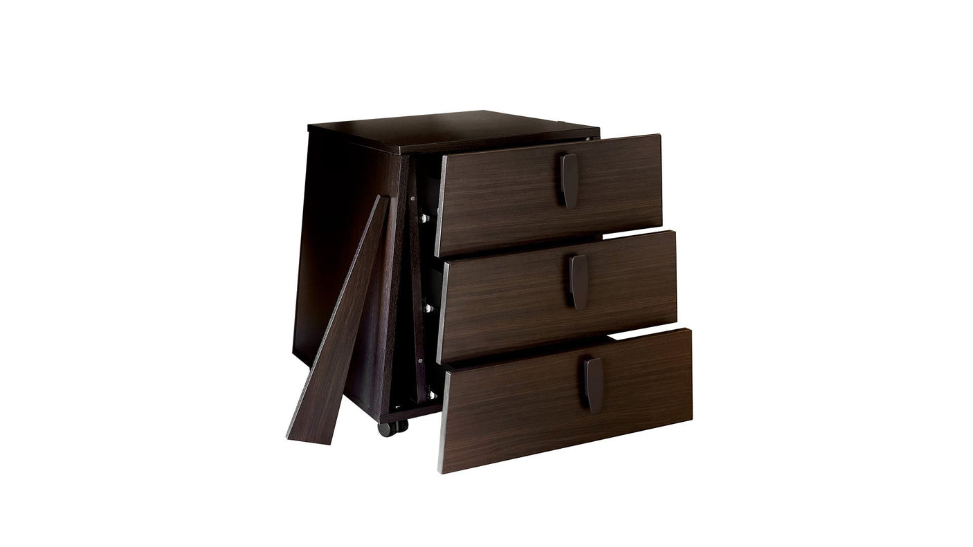 LARUS Tilted pedestal on wheels lh with shock absorber and 3 drawers