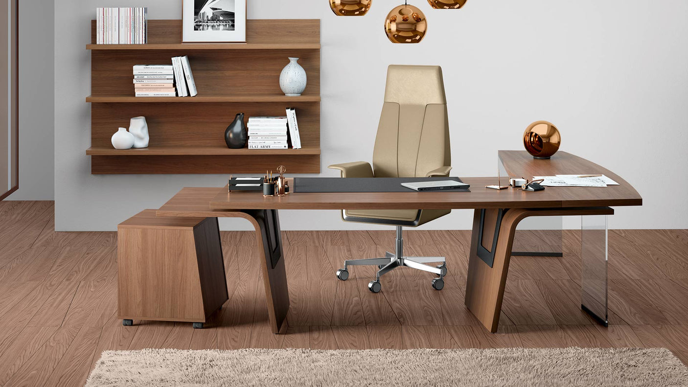 LARUS Tilted pedestal on wheels lh with shock absorber and 3 drawers