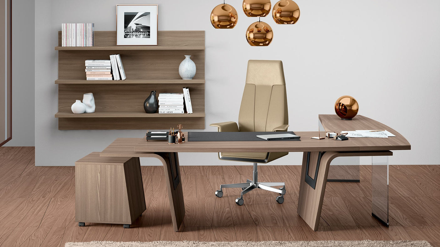 LARUS Tilted pedestal on wheels lh with shock absorber and 3 drawers