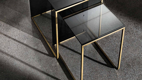 Nido coffee table design in glass and polished chrome 3