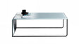 Nido coffee table design in glass and polished chrome 5