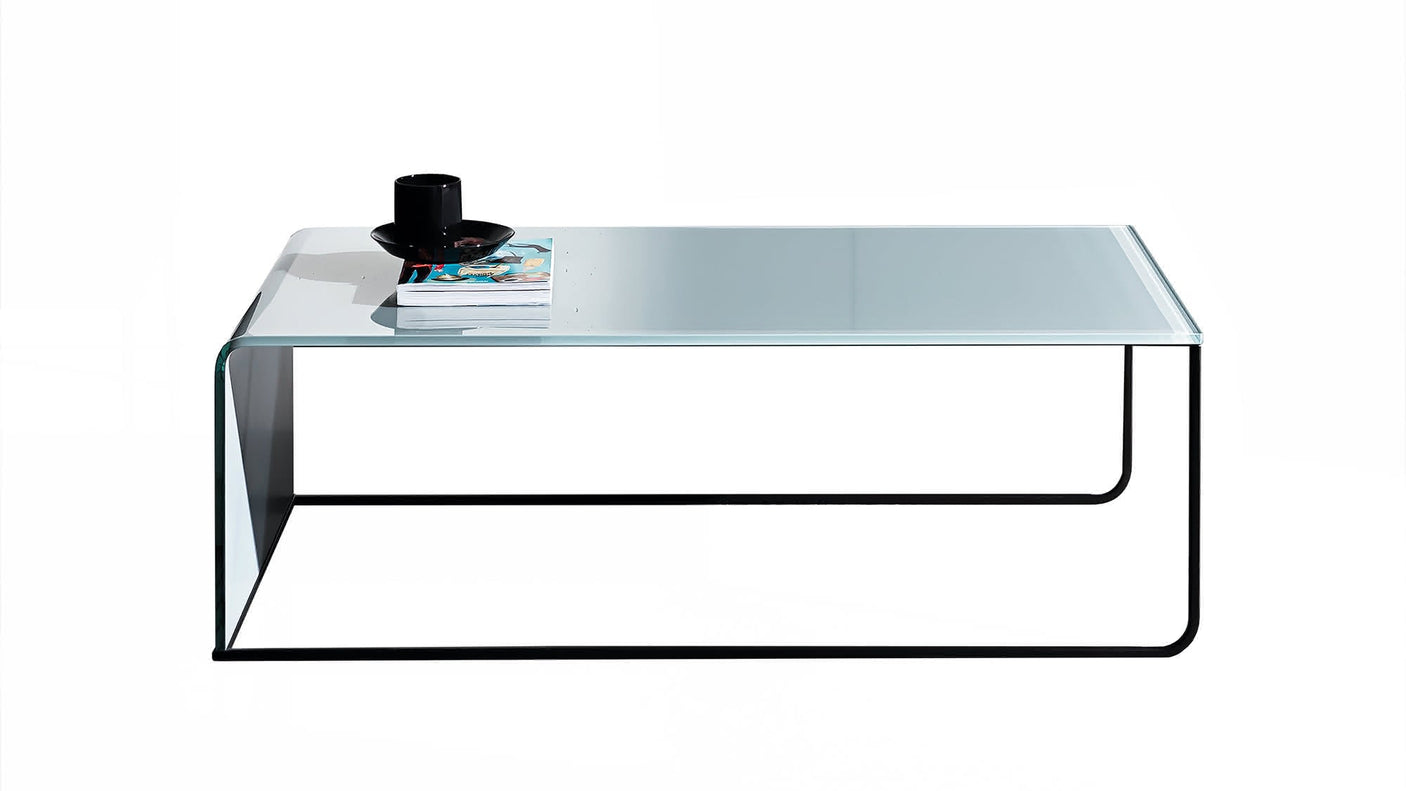 Nido coffee table design in glass and polished chrome 5