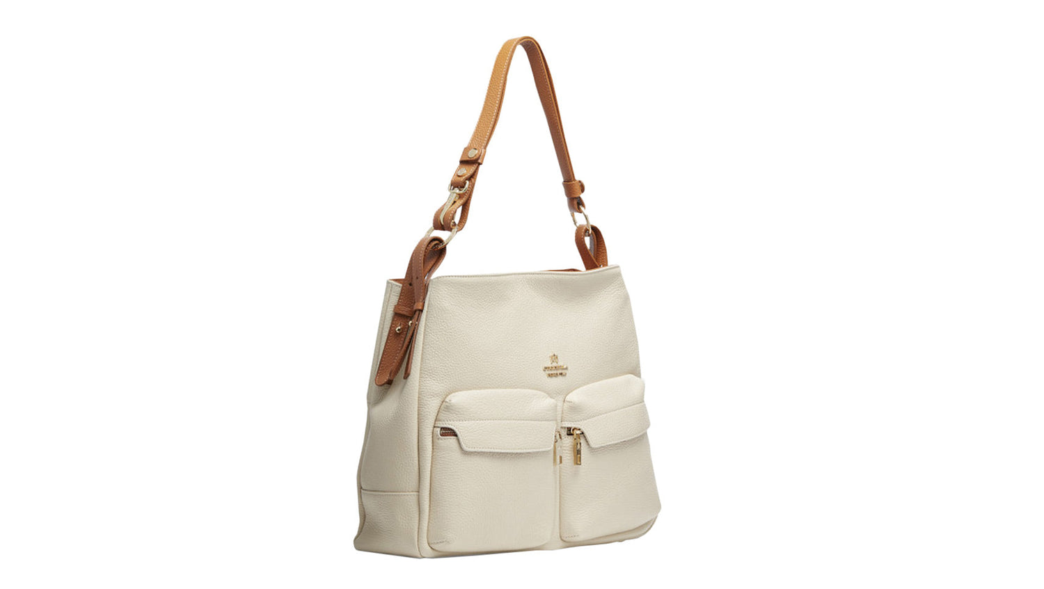 VELVET Large shoulder bag with three external pockets