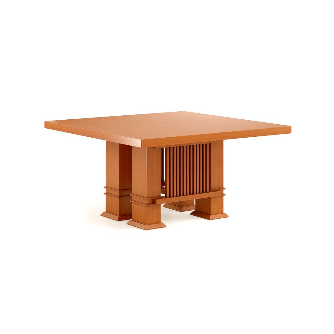 Allen table carré en bois massif de cerisier (réédition)