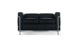 LC2 sofa high comfort, small model, two seats, by Cassina