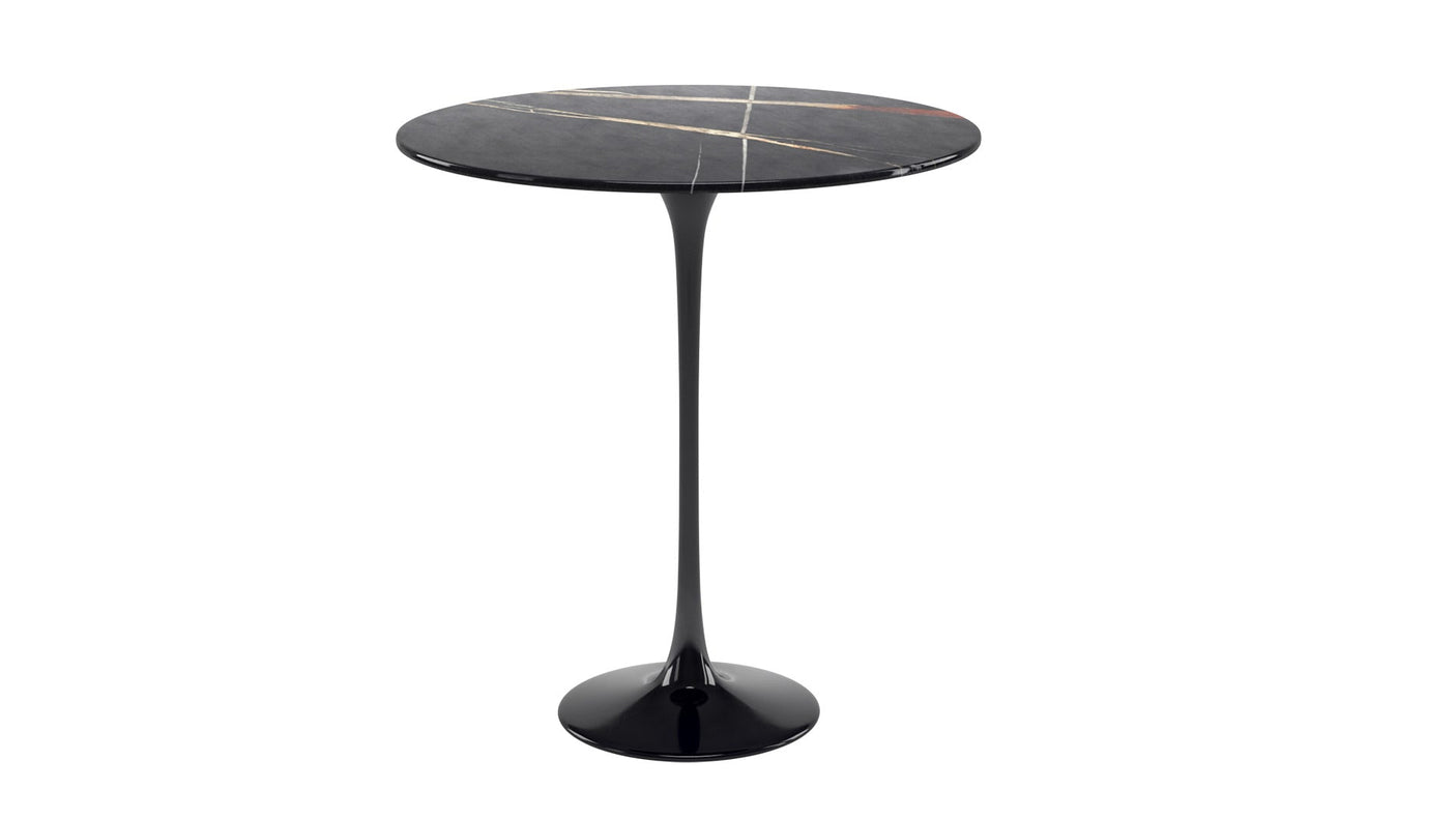 TULIP Table d'appoint ronde plateau en marbre Sahara