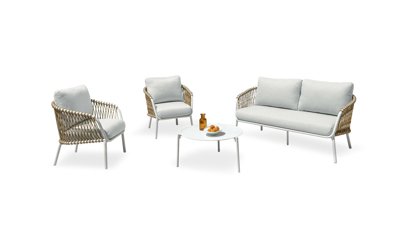 Set abel n. 1 sofa + nr. 2 sessel + nr. 1 couchtisch für draußen