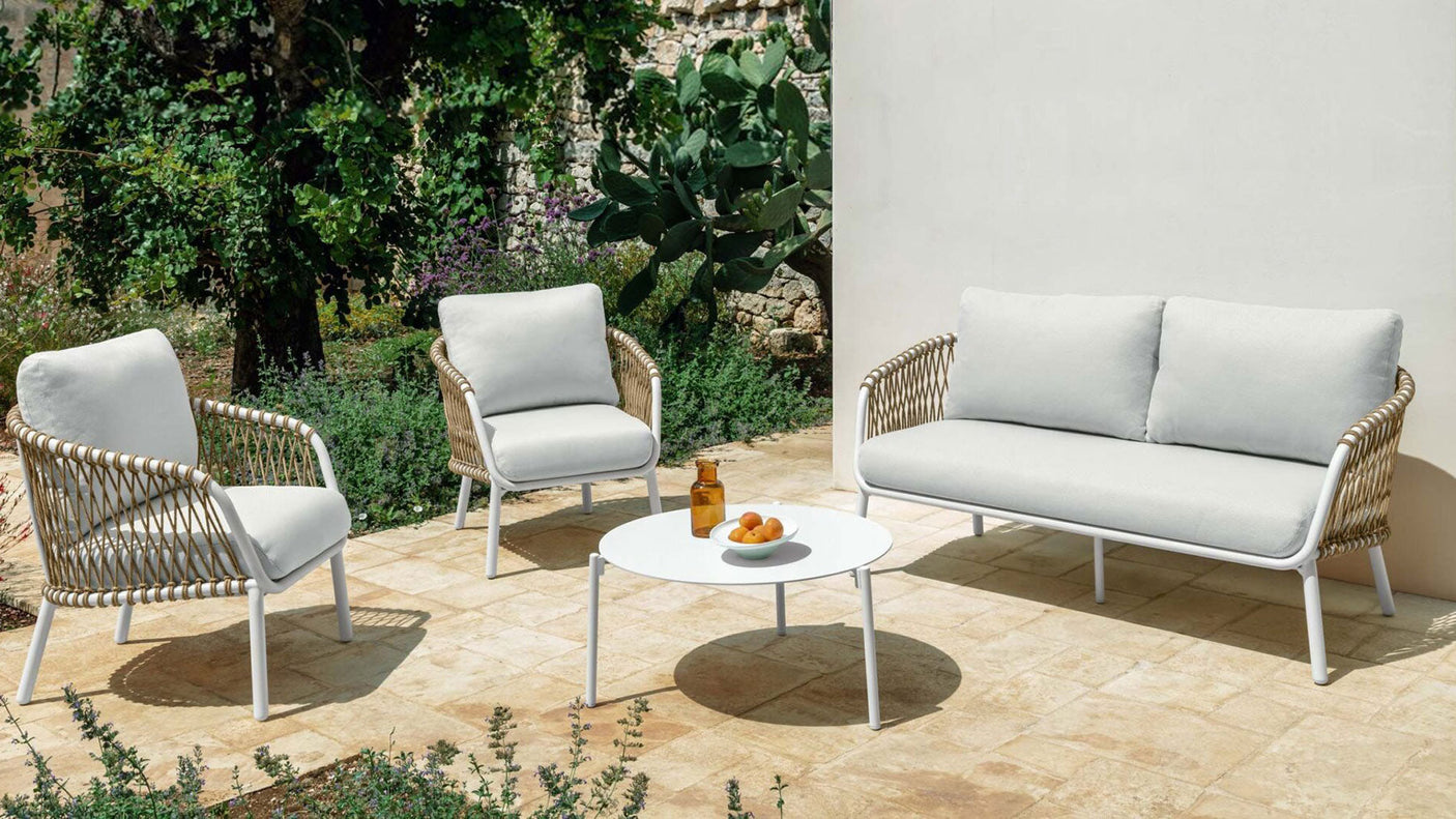 Set abel n. 1 sofa + nr. 2 sessel + nr. 1 couchtisch für draußen
