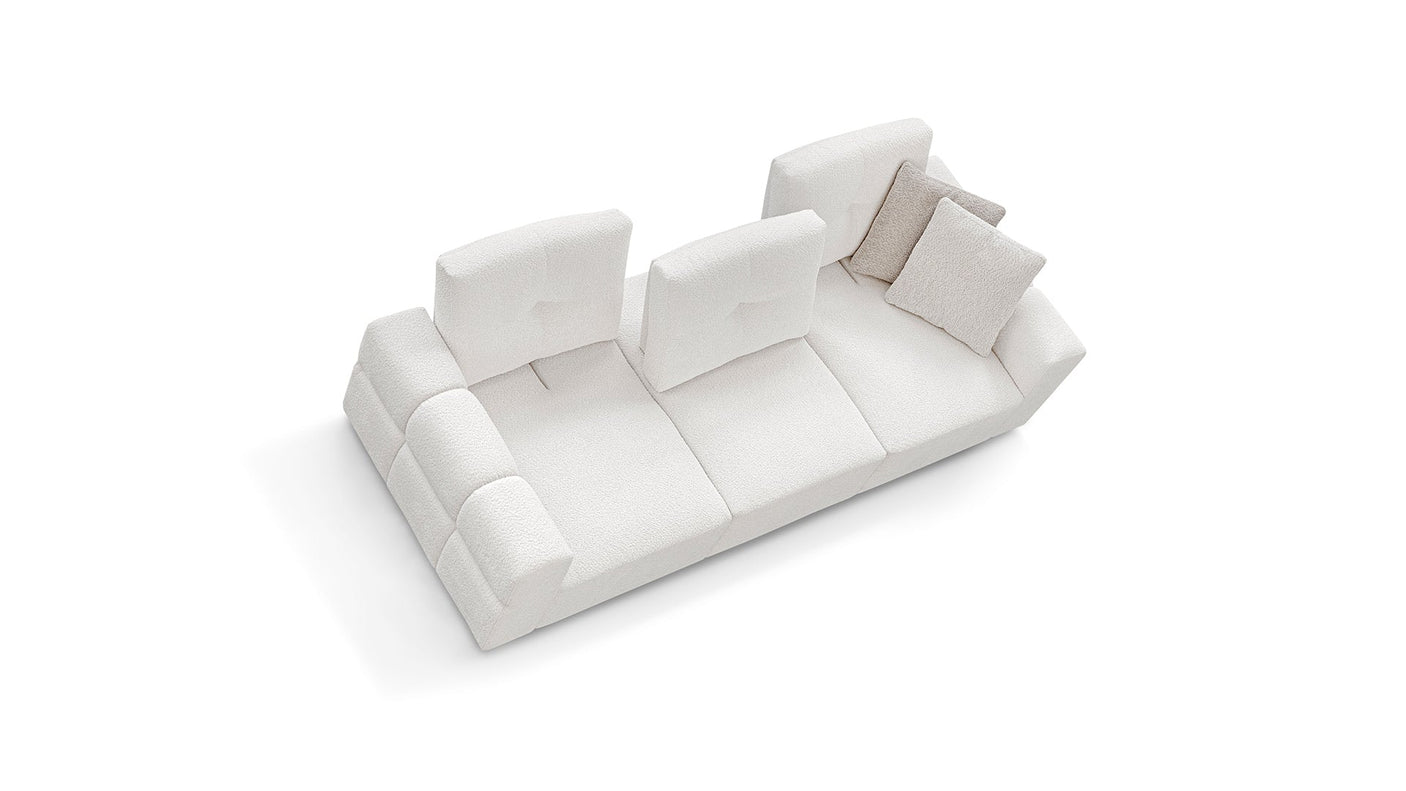 Akira modulares sofa mit verschiebbarer rückenlehne, 266 cm