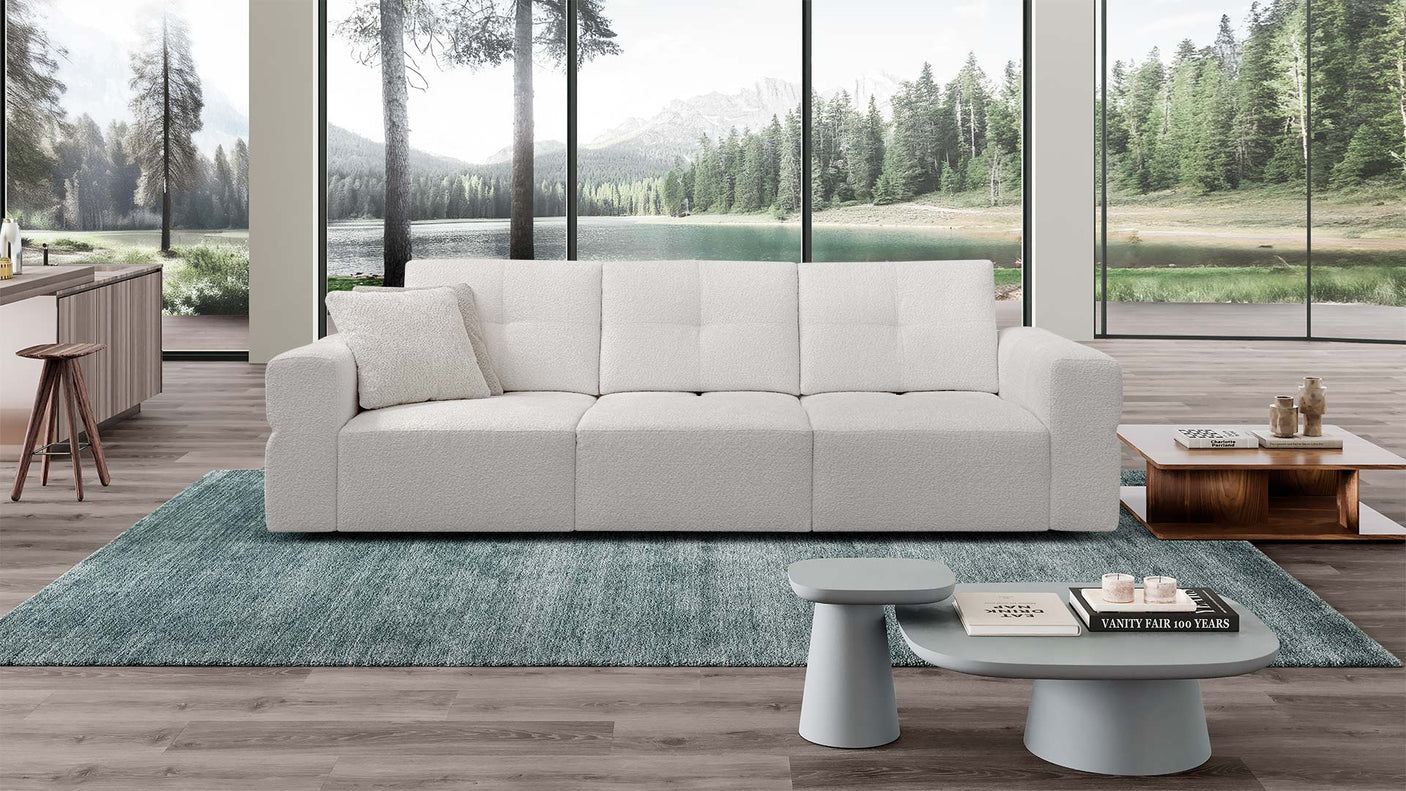 Akira modulares sofa mit verschiebbarer rückenlehne, 266 cm