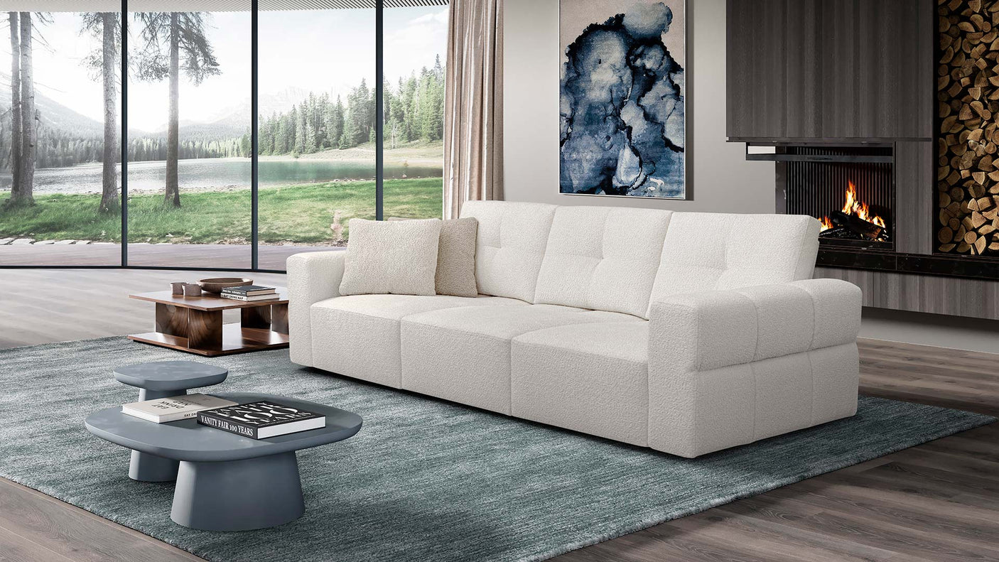 Akira modulares sofa mit verschiebbarer rückenlehne, 266 cm