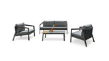 Set nova n. 1 canapé + n. 2 fauteuils + n. 1 table basse pour l'extérieur