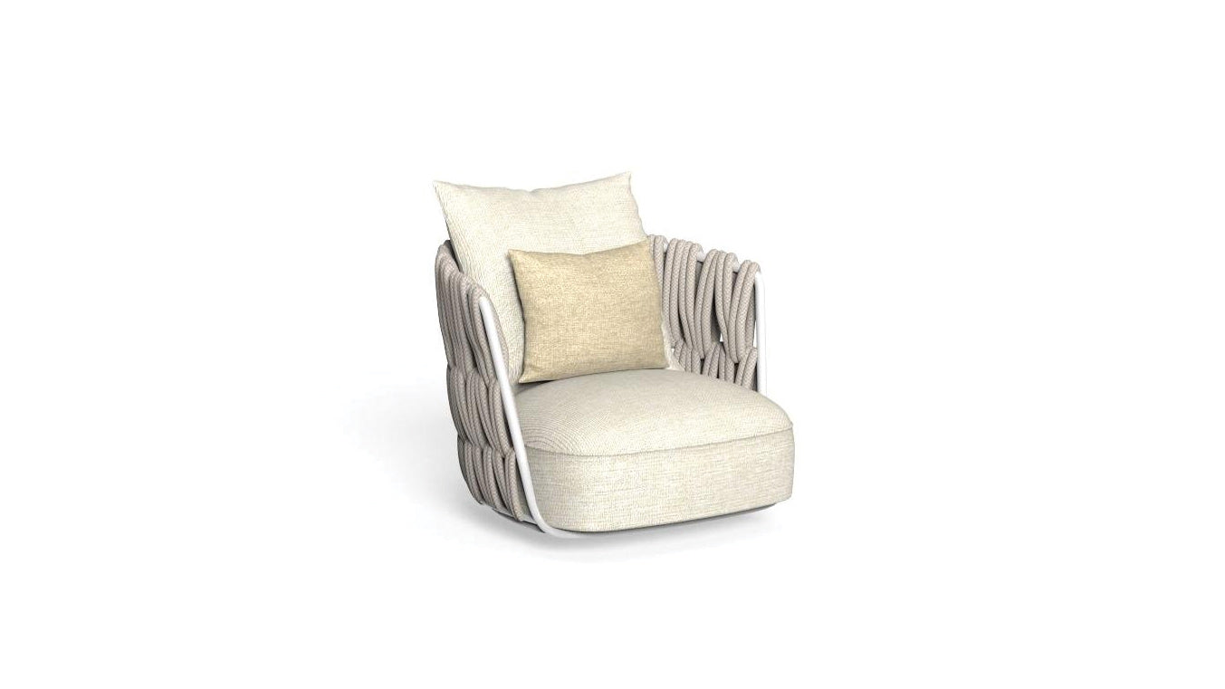 Swipe swivel armchair for outdoors