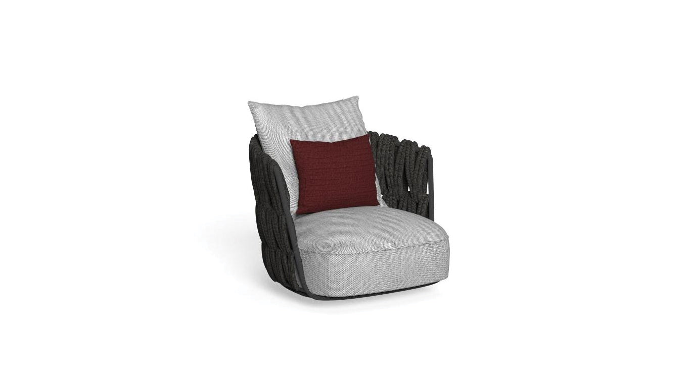 Swipe swivel armchair for outdoors