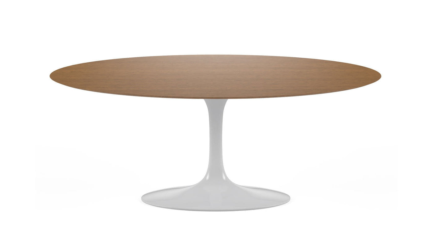 Tulip Oval dining table with wooden top