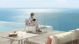 Coral outdoor ottoman