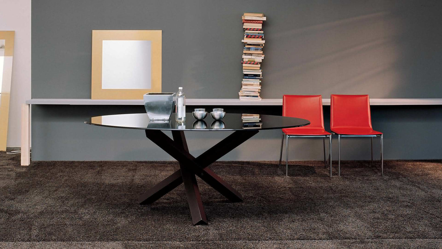 Aïkido ronde table à manger avec plateau en verre 3