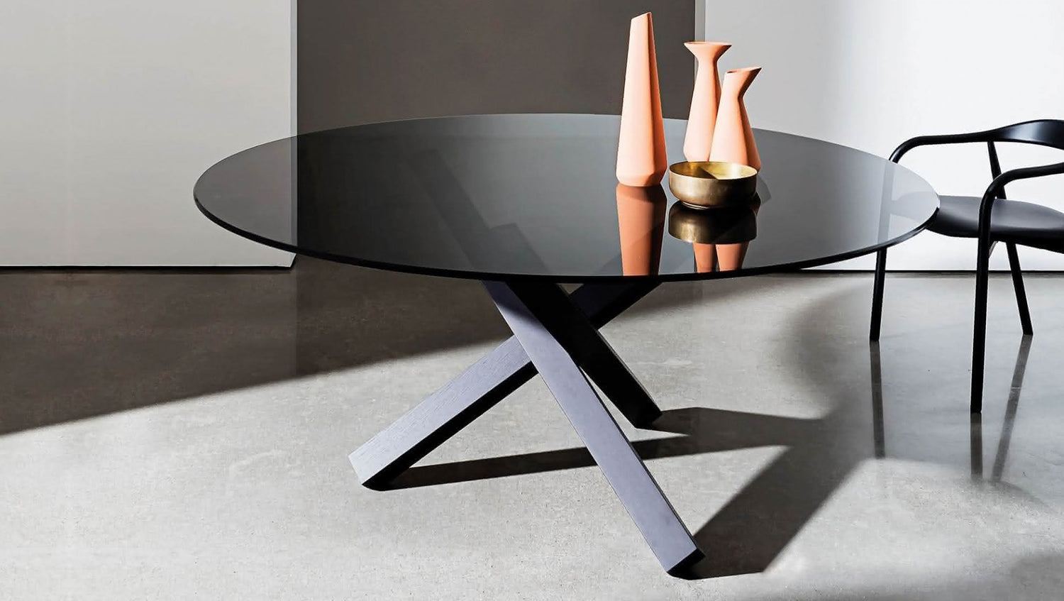Aïkido ronde table à manger avec plateau en verre 4