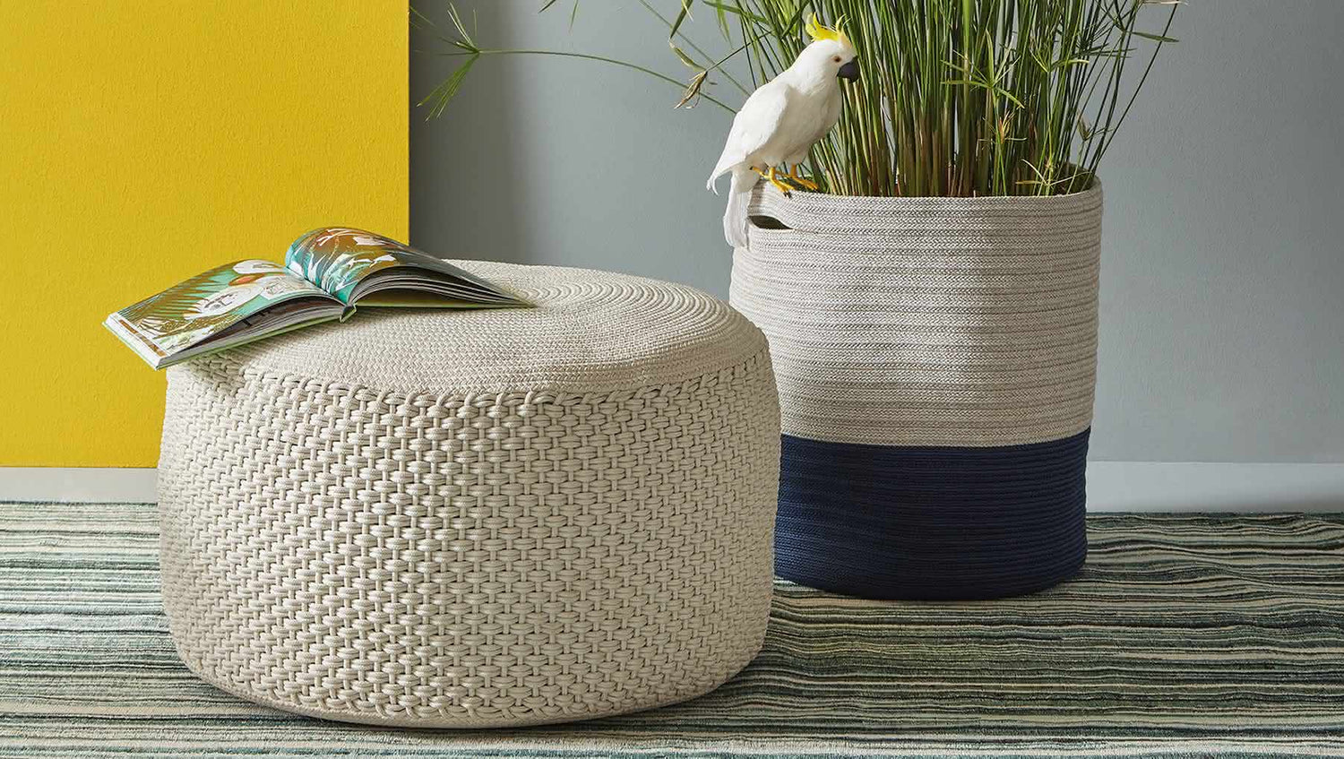 BERENICE pouf rond d'intérieur extérieur-4