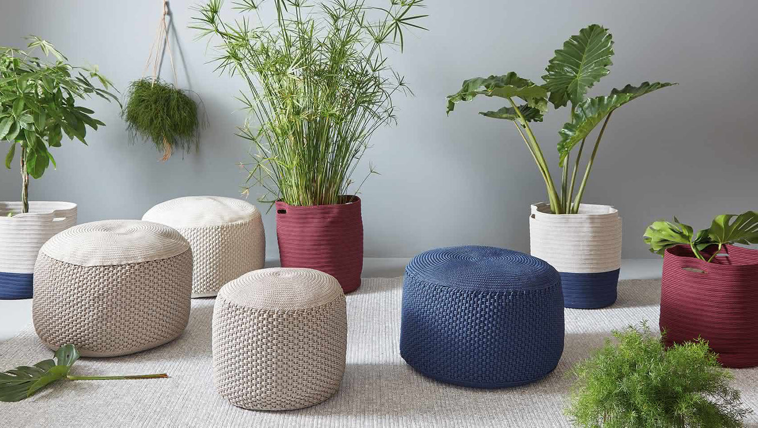 BERENICE pouf rond d'intérieur extérieur-1