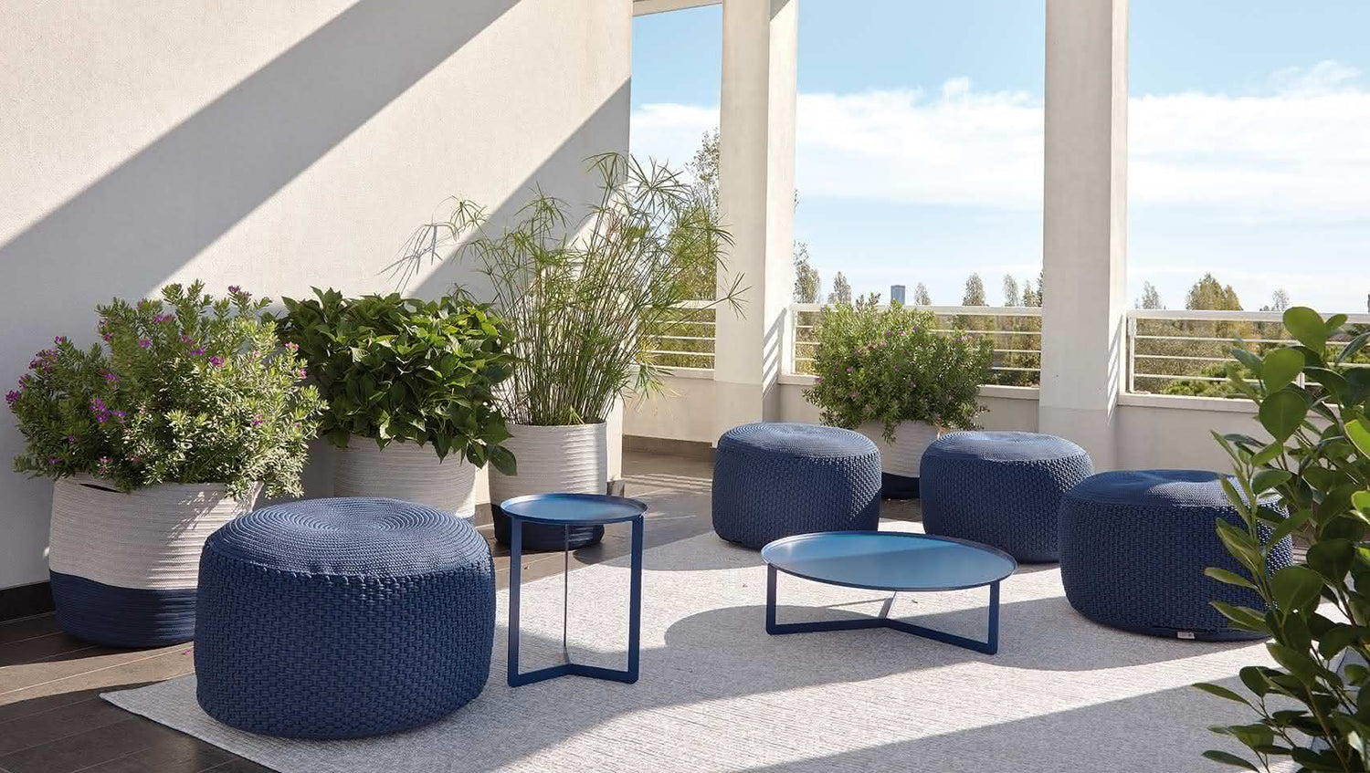 BERENICE pouf rond d'intérieur extérieur-2