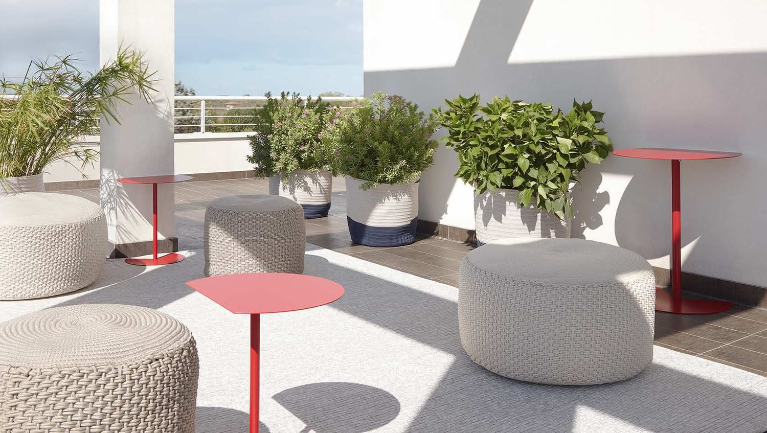 BERENICE pouf rond d'intérieur extérieur-3