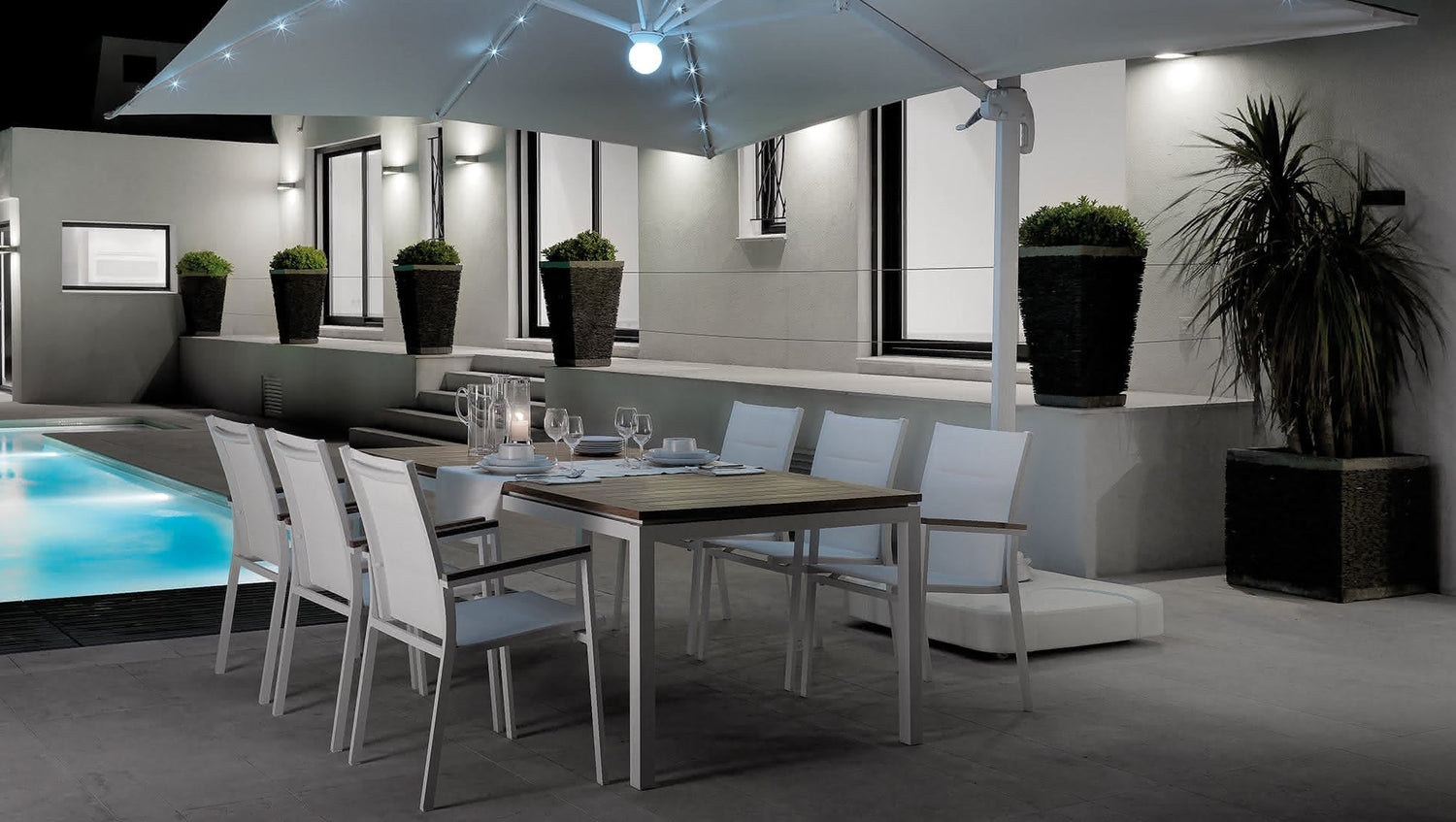 timber table + 6 chaises 1