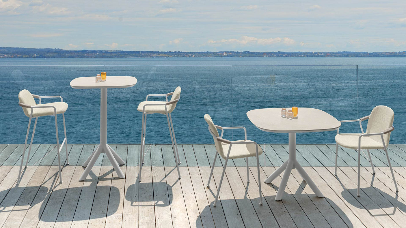 Coral outdoor bar stool