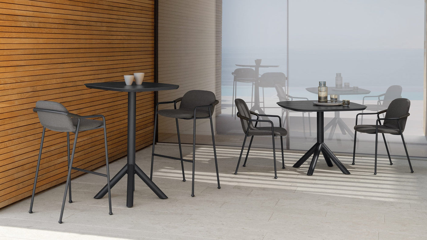 Coral outdoor bar stool