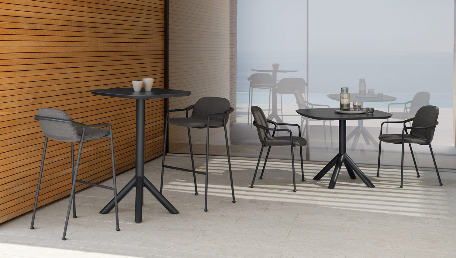 Coral outdoor bar table