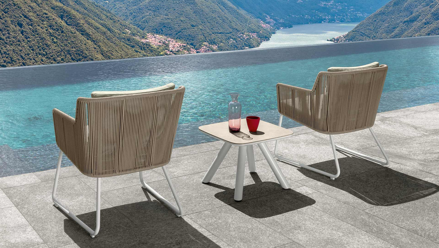 Coral outdoor lounge armchair