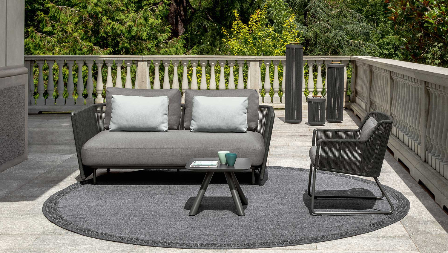 Coral outdoor lounge armchair