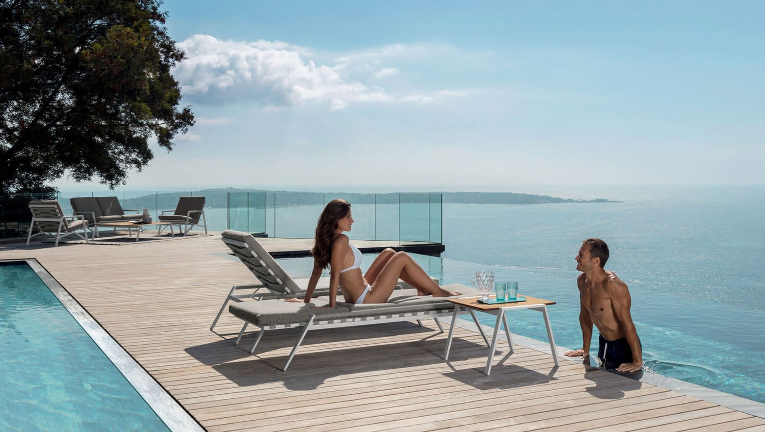 COTTAGE Collection-Chaise longue structure en aluminium de jardin 2