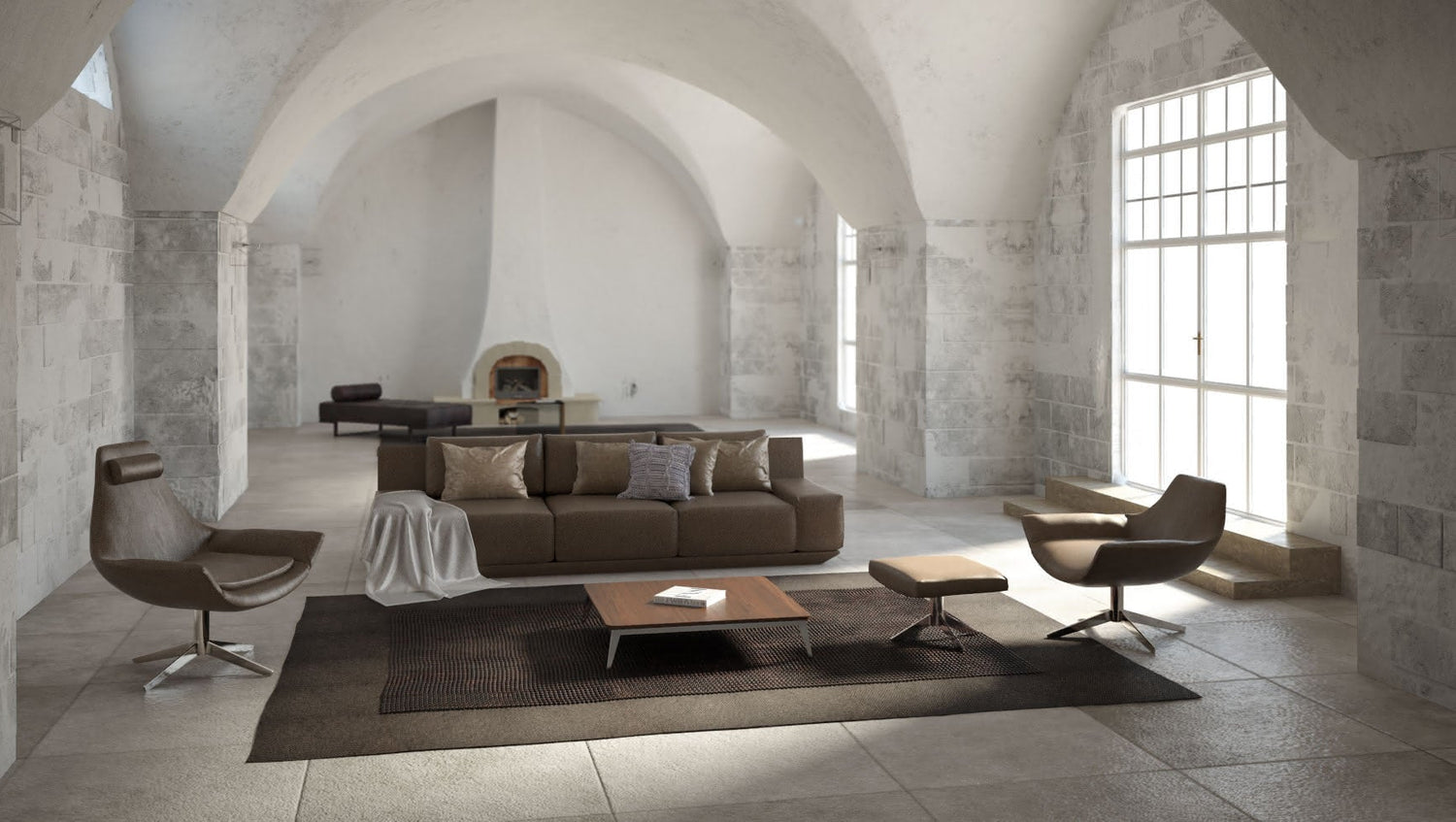 Metropoli coffee table Line up armchair Geo rug Line down armchair Wing sofa Dreaming dormeuse daybed